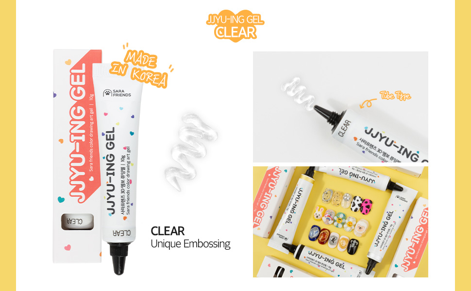 SARA FRIENDS 3D Embossing JJYUN-ING Gel_Clear