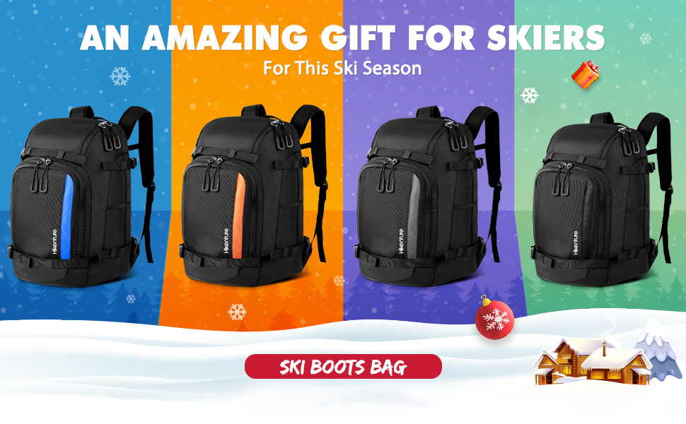 Hikenture Ski Boot Bag Backpack, 50L Padded Ski Bag & Snowboard Boot