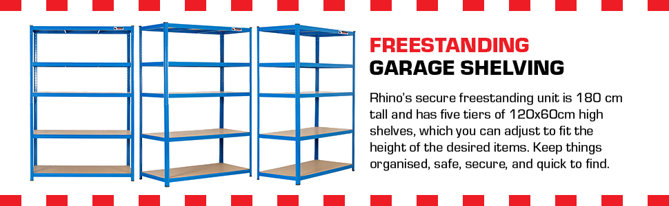 Freestanding garage shelving