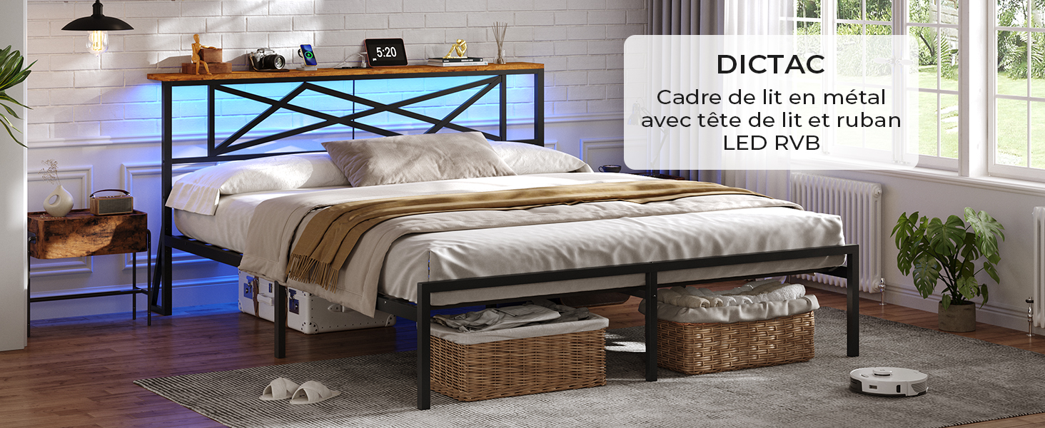 Lit 160x200cm en Métal