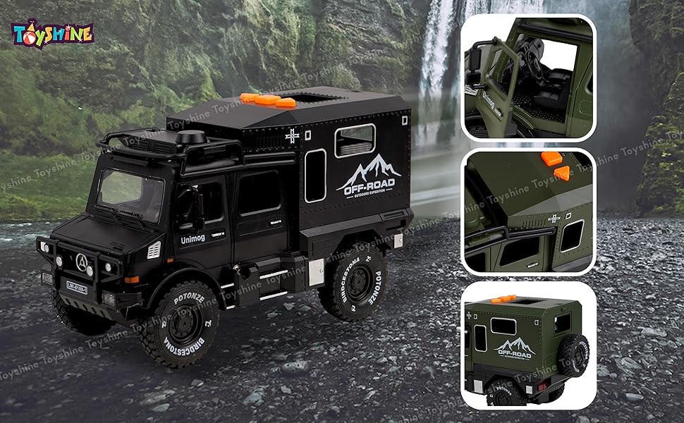 Toyshine Friction Powered Battle Field Military Truck Toy with Opening Doors, 