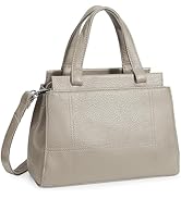 YALUXE Women's Leather Handbag Purse Shoulder Bag Crossbody Bag Double Zip Pockets Medium Size