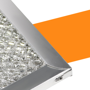 The size of the range hood filter S99010299 is 11-3/4" x 14-1/4" x 3/8"