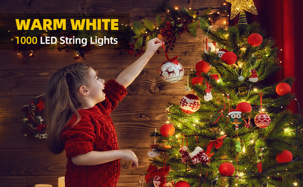 XTF2015 105ft 300 LED Christmas String Lights, EndtoEnd