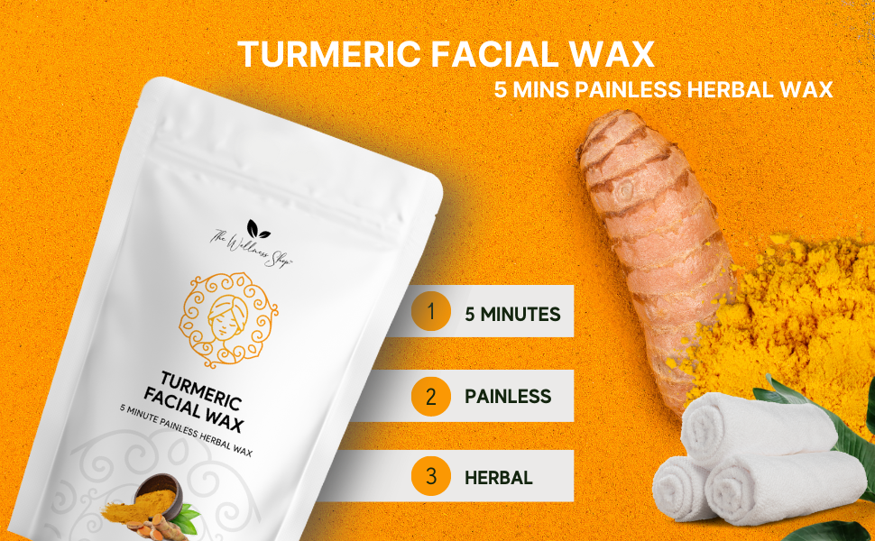 The Wellness Shop Turmeric Facial Wax Powder For Leg, 5 Min Painless