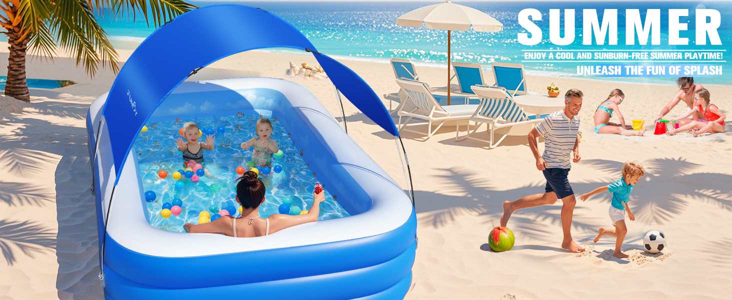 Inflatable Pool with Canopy