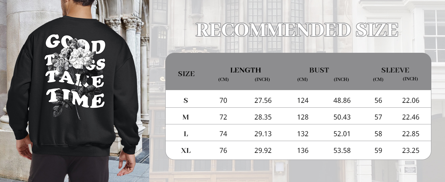 Floral Letter Vintage Graphic Hoodies for Men