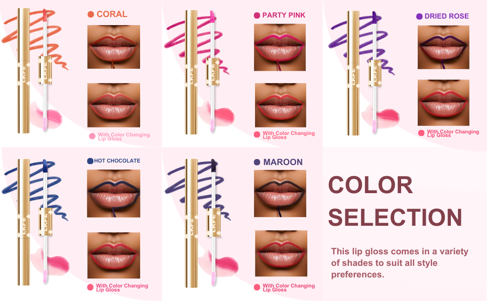 Color Selection using 2 in ! Lip Liner Stain