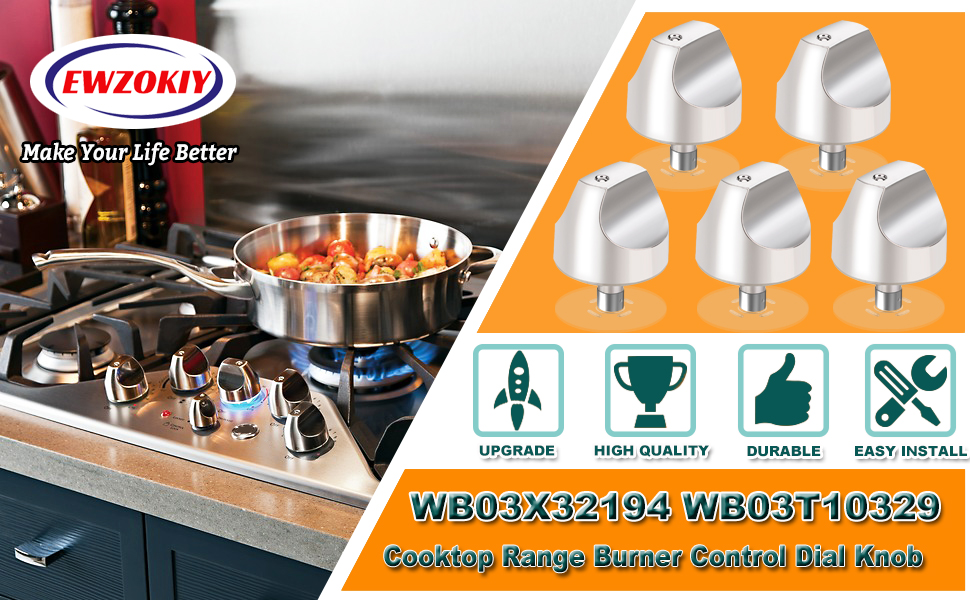 WB03X32194 WB03X25889 Burner Control Dial Knob Compatible