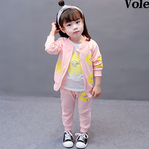 Toddler & Little Girl Flowers Print 3 Piece Sets