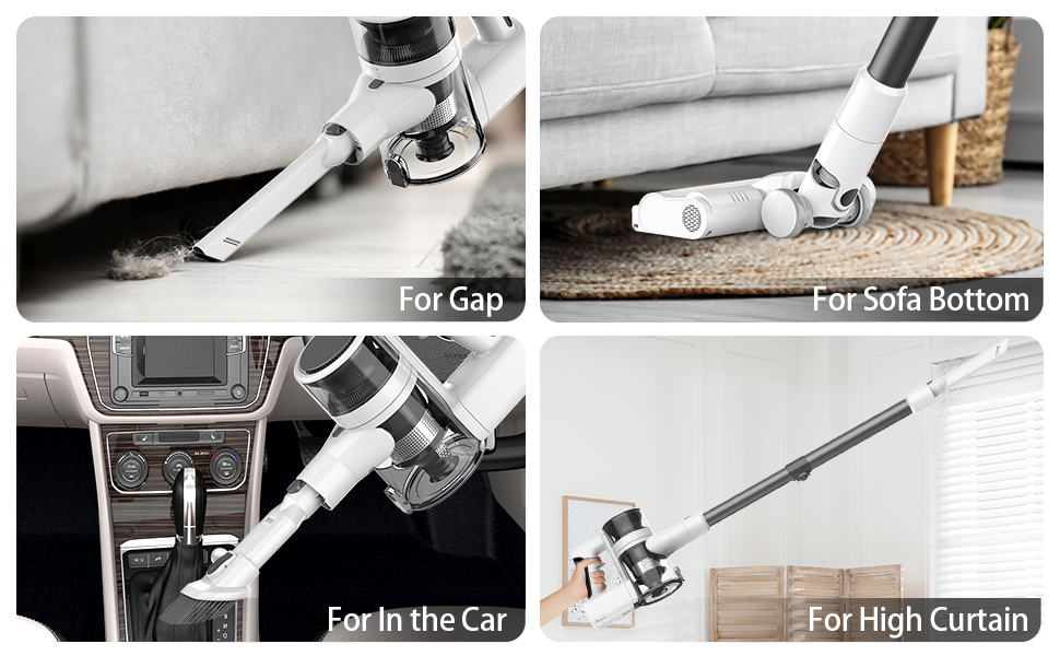 Fykee Cordless Vacuum Cleaner, 80,000 PRM Detachable Lightweight Stick