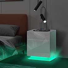 white bedside table