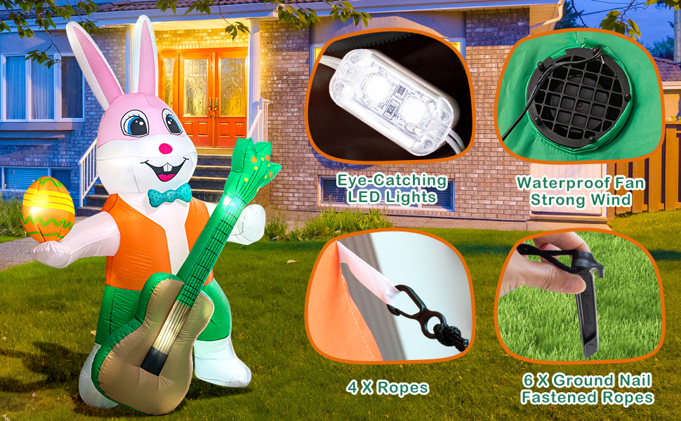 6FT Easter Inflatables Yard Decorations
