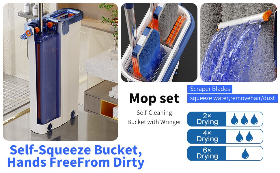 mops and buckets for floor cleaning