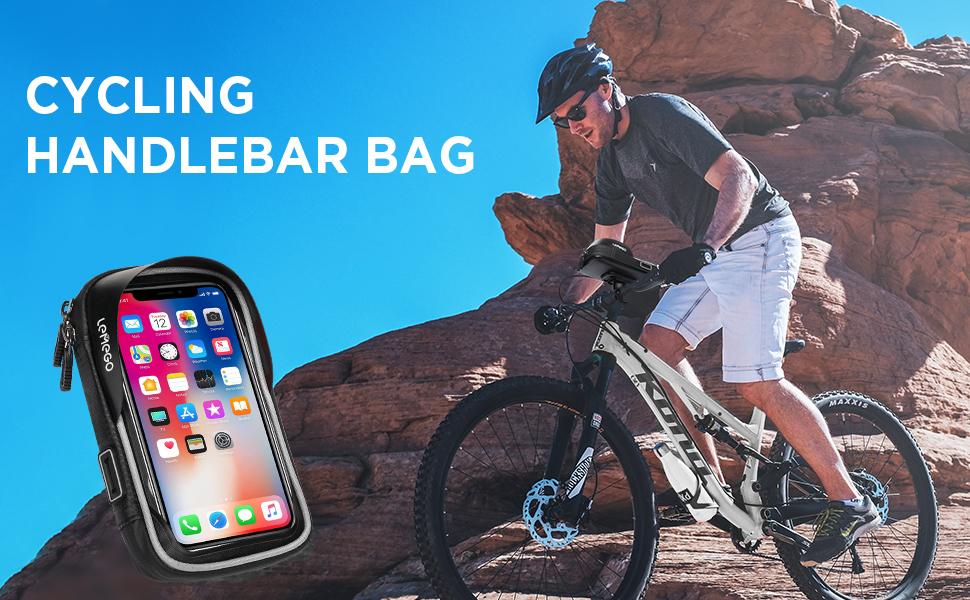 LEMEGO Bike Phone Holder Waterproof Bicycle Mount Mobile Phone Bag, Universal Cycling