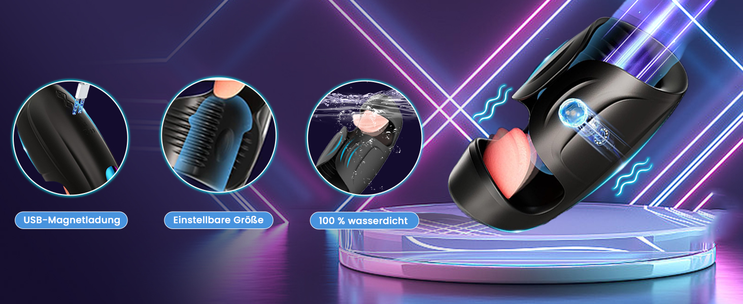 Elektrische eikelvibrator, eikelstimulator, penistrainingvibrator met 10 likmodi