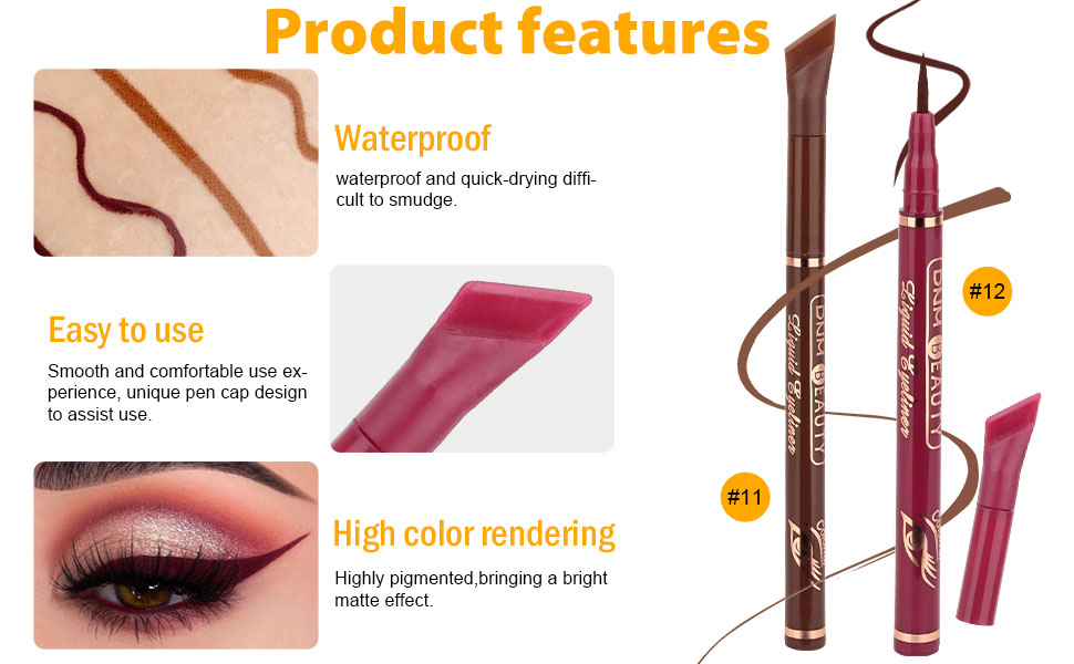 2Pcs Dark Light Brown Liquid Wing Eyeliner Colorful Pen Set
