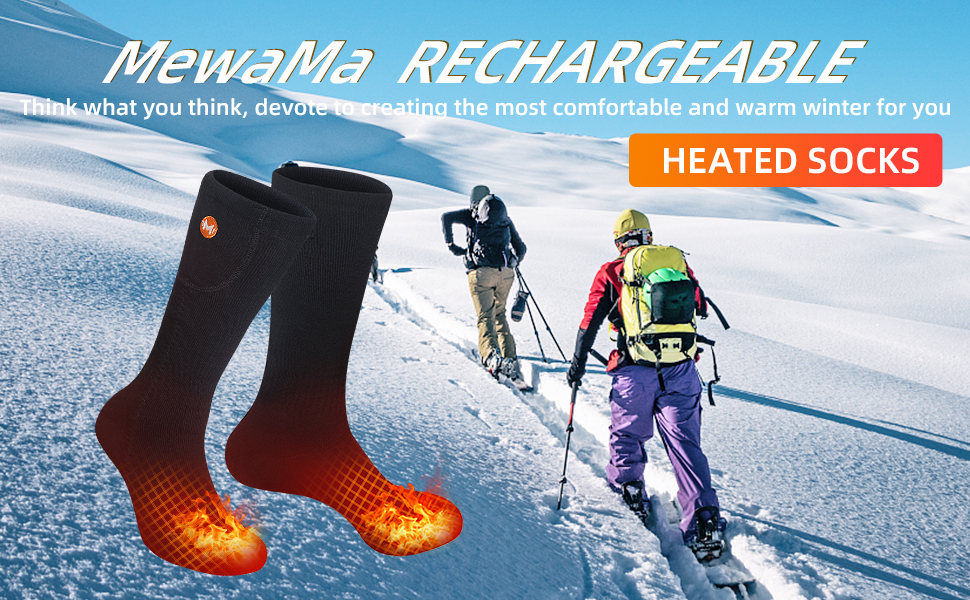 Heated Socks for Men Women, 4000mAh Rechargeable Electric