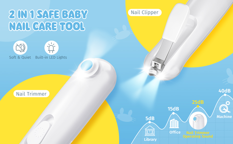 Baby Nail Trimmer Electric, Rechargeable Baby Nail File