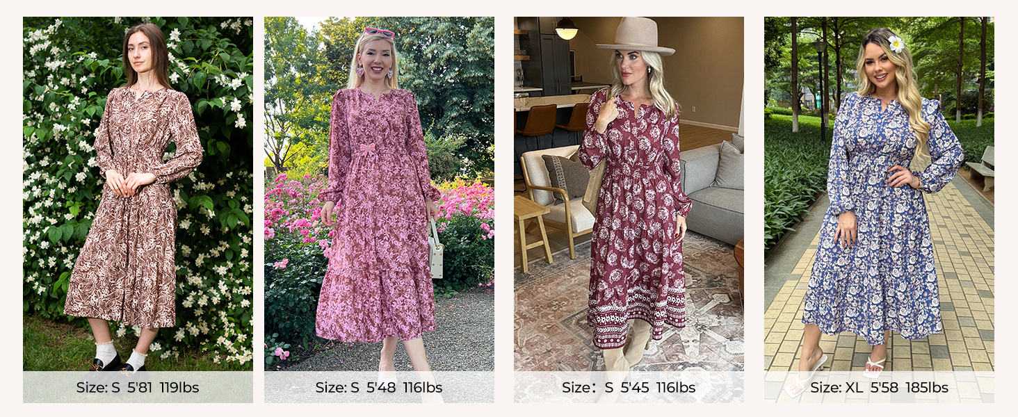 Women Fall Dresses 2025 Floral Wedding Guest Dresses