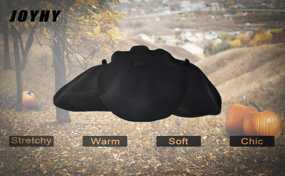 Kids Girls Boys Black Solid Color Classic Artist French Style Beret Beanie Hat Caps