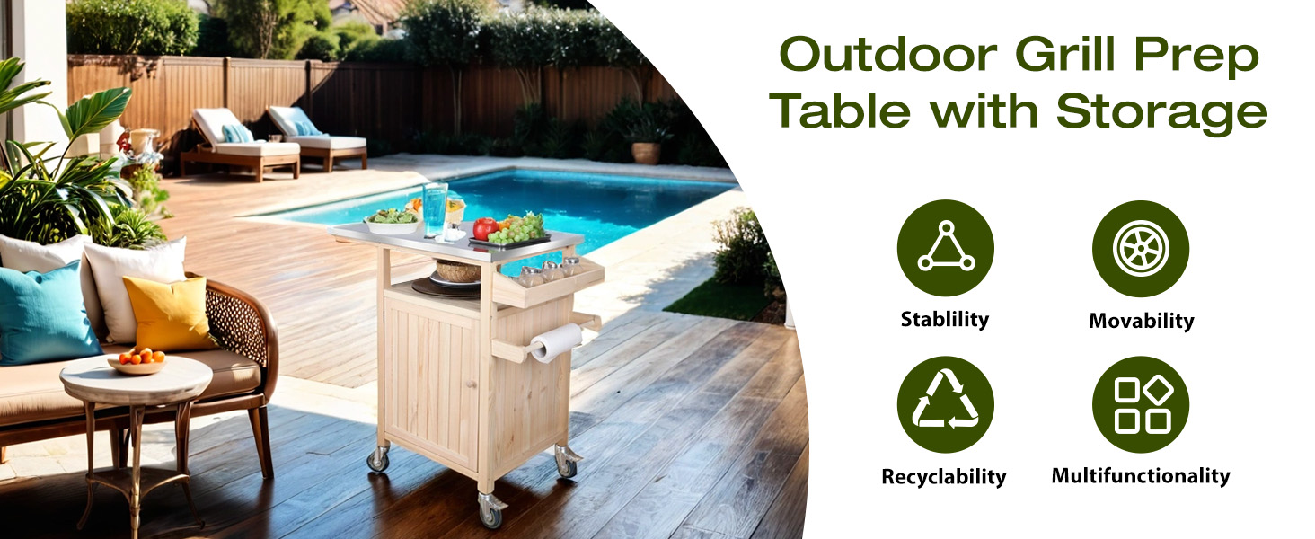 Outdoor Cooking Table with Storage