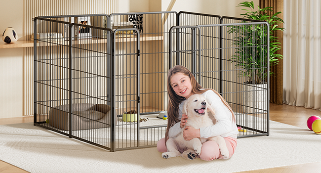 Amazon | Alebert ペットサークル 犬 サークル 幅77cm*高さ100cm