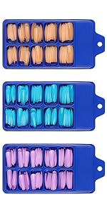 colorful long press on false nails coffin glossy