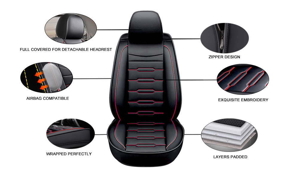 AOMSAZTO Leather Car Seat Covers,Custom Fit for 20072024