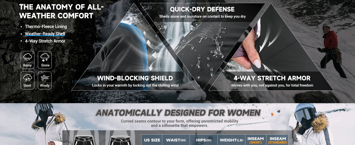 waterproof pants women