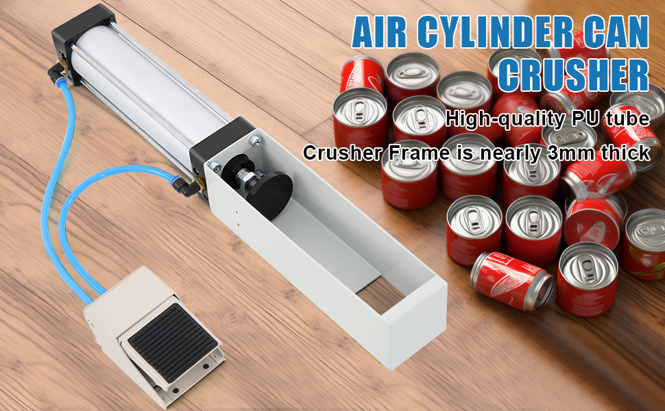 Pneumatic Can Crusher,with Foot Operated Can Crusher
