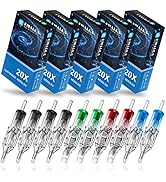 Emalla Tattoo Cartridge Needles - 100Pcs Mixed Size #12 3RL 5RL 7RL 9RL 7RS 9RS 7M1 9M1 7RM 9RM R...