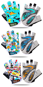 Kids Cycling Gloves Half Finger Boys Girls Youth Gel Padded Fingerless Grip Breathable