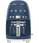 Smeg 50's Retro Style Aesthetic Drip Coffee Machine with 10 Cup Glass Carafe, Auto Start Feature,...
