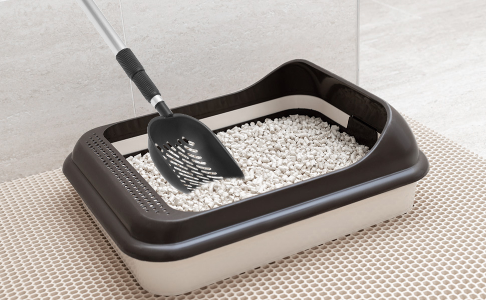 EXPAWLORER Long Handle Cat Litter Scoop, Adjustable Metal