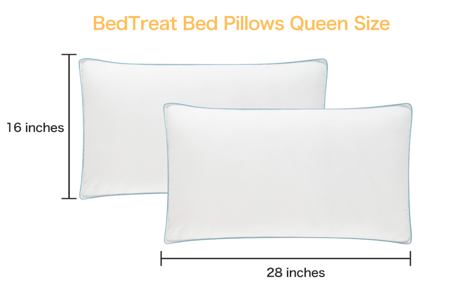BedTreat Pillows Queen Size Set of 2, Bedding Standard Bed