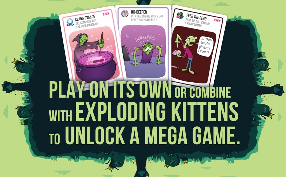 Zombie Kittens de Exploding Kittens - Juegos de cartas para adultos, adolescentes y niños