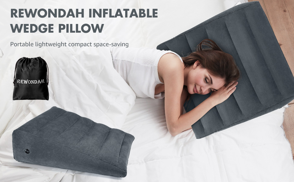 Rewondah Inflatable Wedge Pillow, Portable Inflatable Wedge
