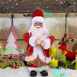 Amazon | クリスマス サンタ 人形 置物 音楽人形 電気