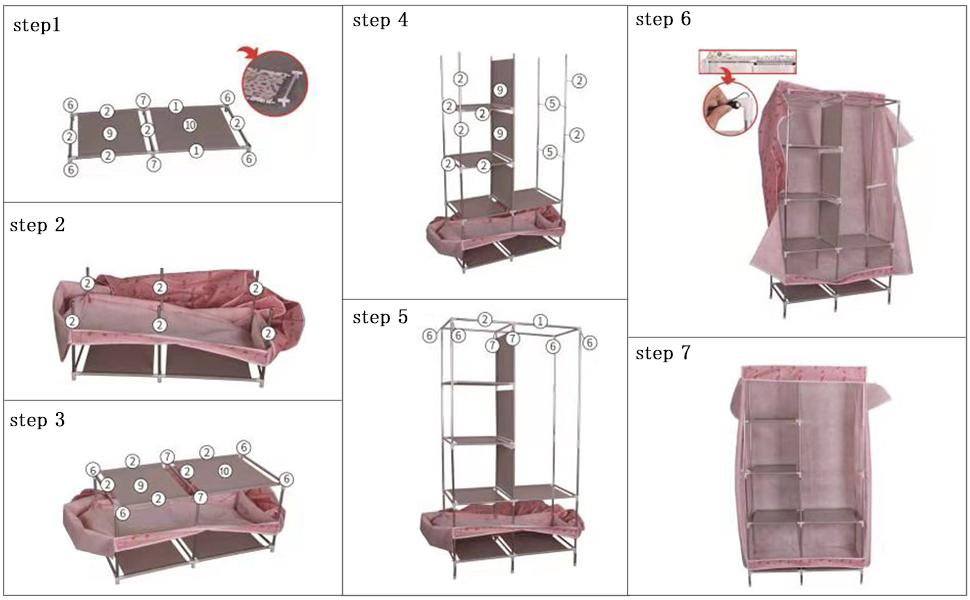 ZZBIQS Clothing Closet Wardrobe, Portable NonWoven Fabric Garment