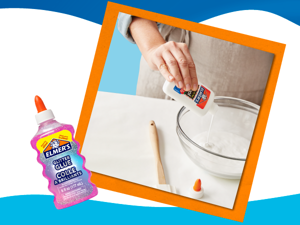 glue slime glitter pink bowl mix activator mix activity kids summer fun school home party classroom