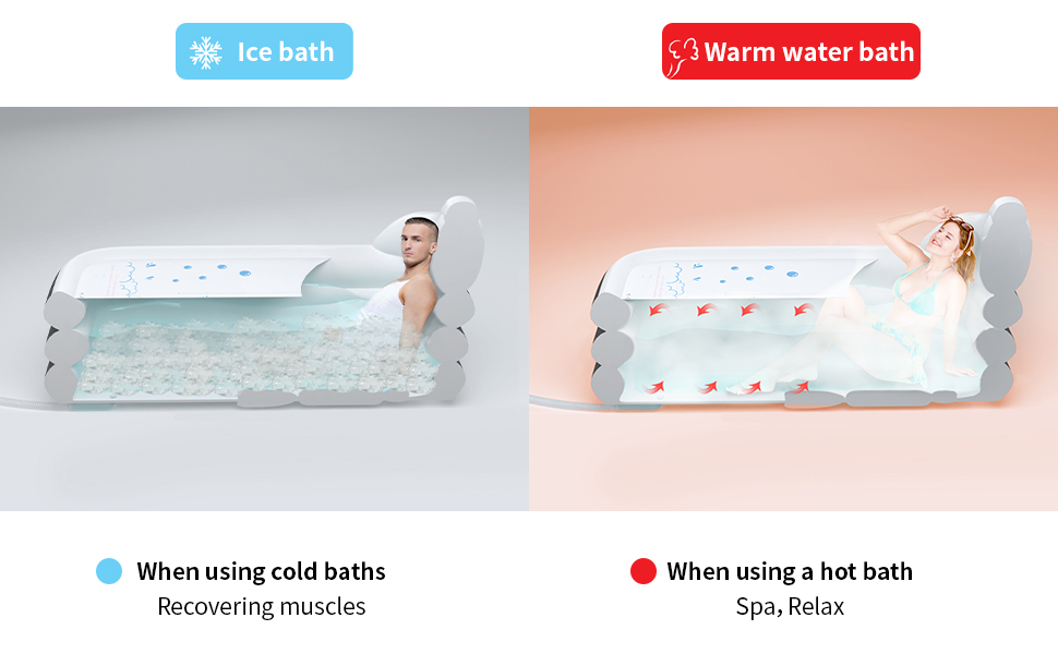 Inflatable Bathtub with Pump and Bath Pillow Headrest