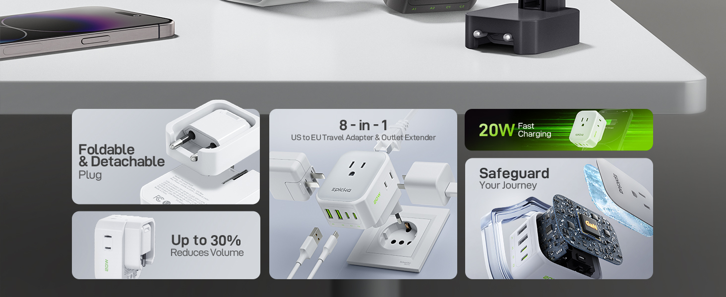 european travel plug adapter charger travel essentials for men women girl 