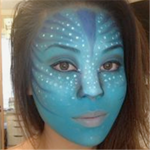blue face paint