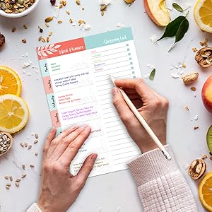 Planificateur De Repas Hebdomadaire - Blocco 52 Fogli Per Menu Settimanale E Lista Della Spesa