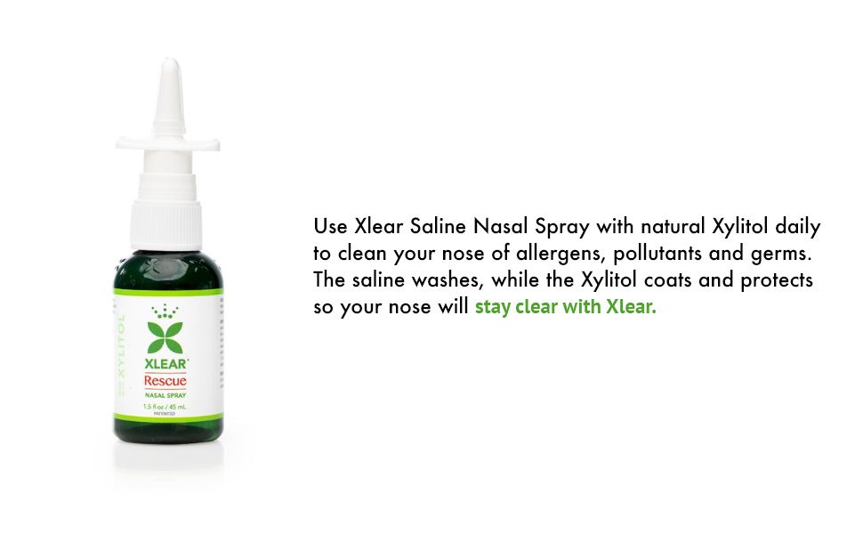 Xlear Rescue Nasal Spray, Natural Saline Nasal Spray with