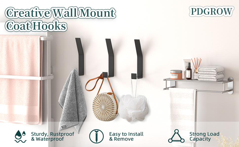 Coat Hooks Wall Mounted, 8 Packs Wall Hooks for Hanging