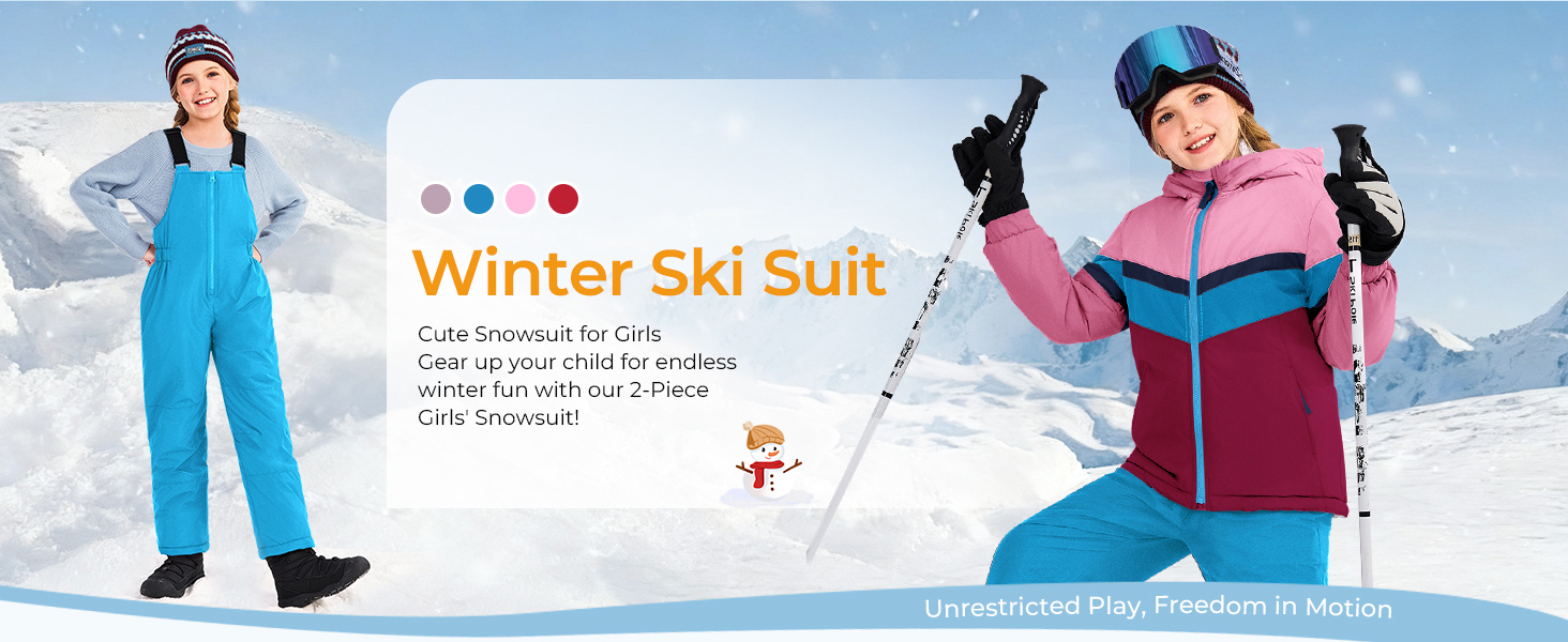 Girls 2 Piece Snowsuit
