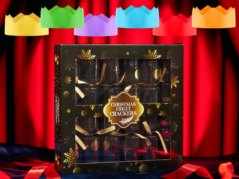 KreativeKraft Christmas Crackers Pack of 6 or 10 Crackers for Kids and Adults with Gifts Fidget