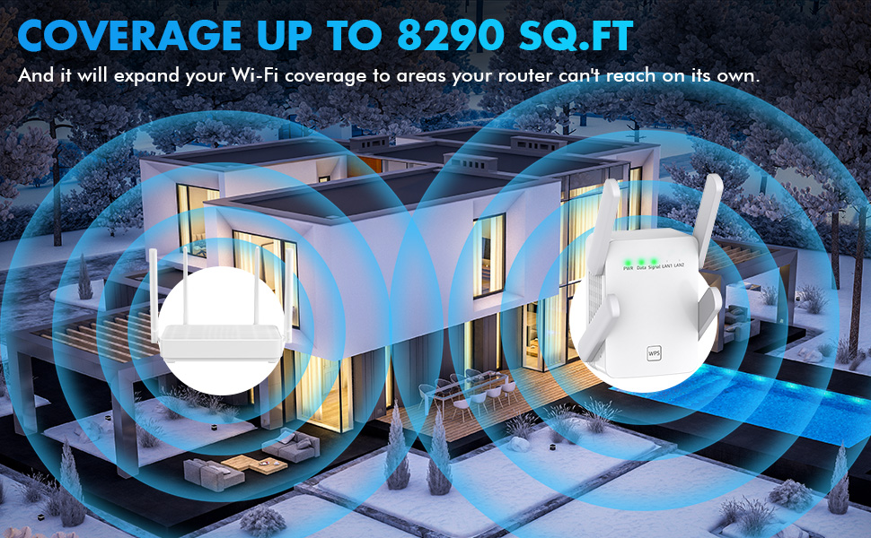 Free Wi-Fi　2.3.4 Amazon.com: Generic 1200Mbps Wi-Fi Signal Booster Amplifier